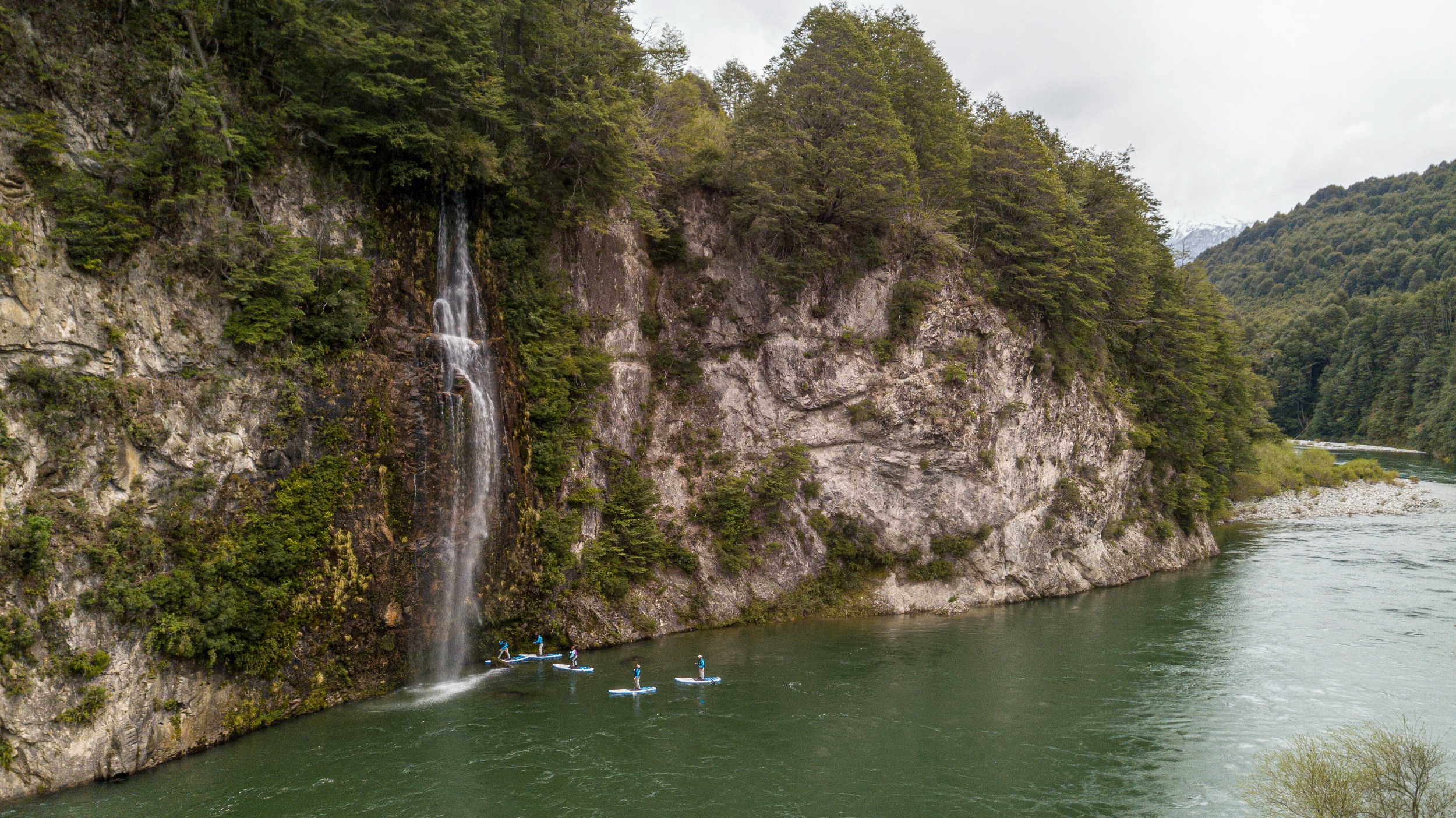 Stand up paddleboarding in Patagonia.