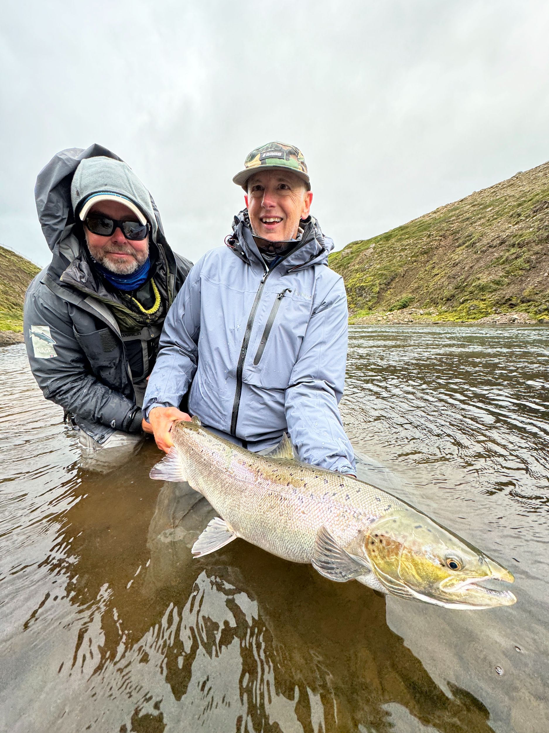 Angler and Guide with an Icelandic fish