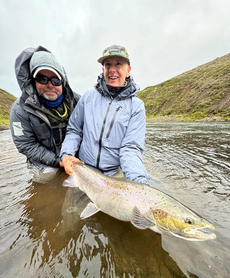 Angler and Guide with an Icelandic fish