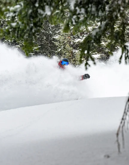 Snowboarding in Colorado Powder