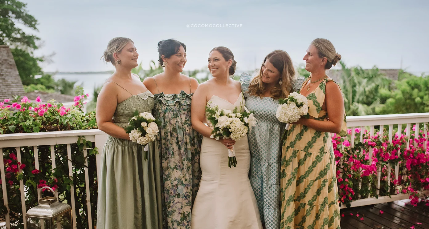 Bride With Bridesmaids In Bahamas