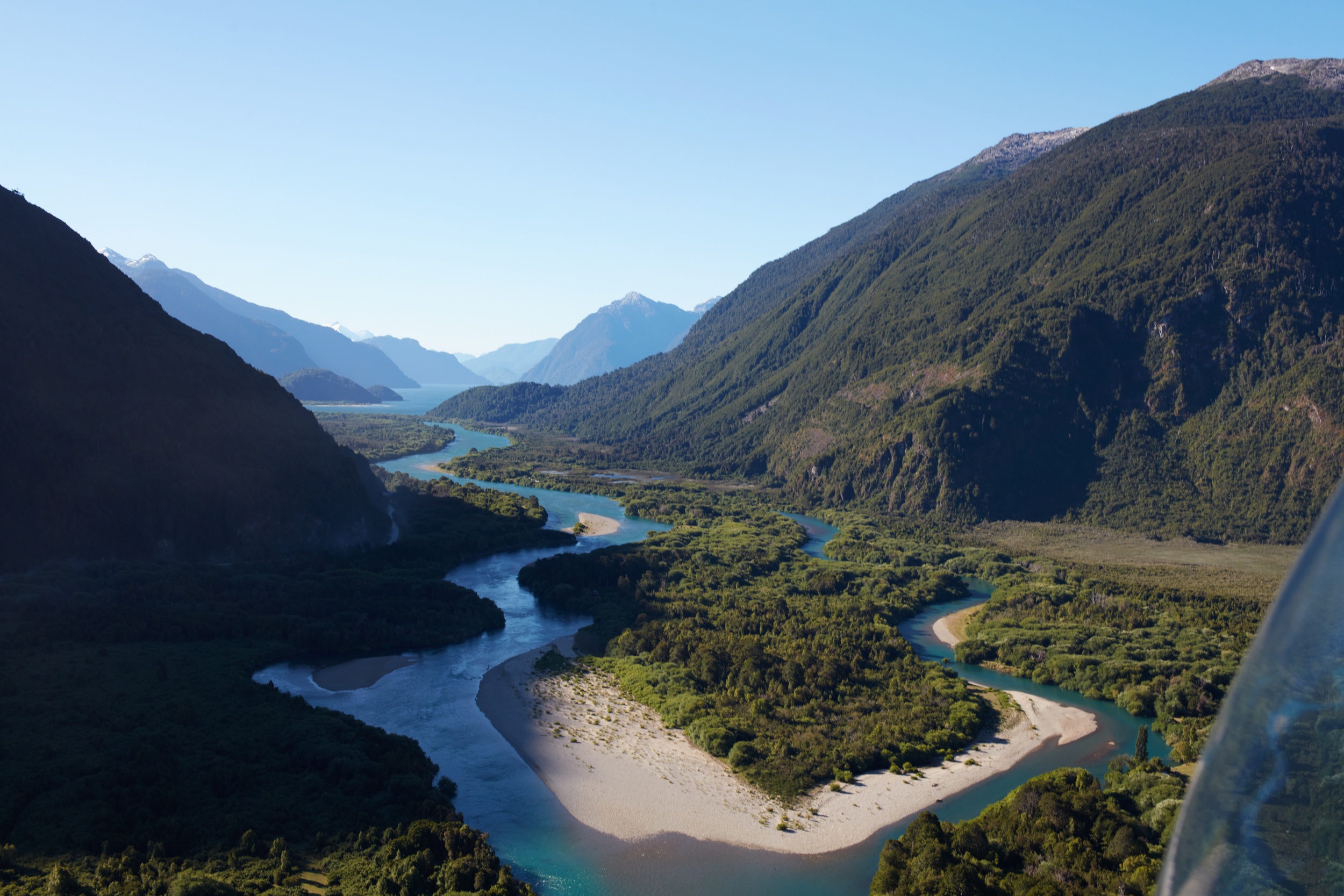 A river winds through Patagonia.