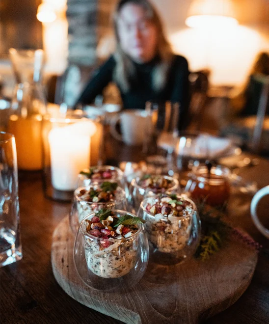 Fresh food prepared by a local chef with local and fresh ingredients.