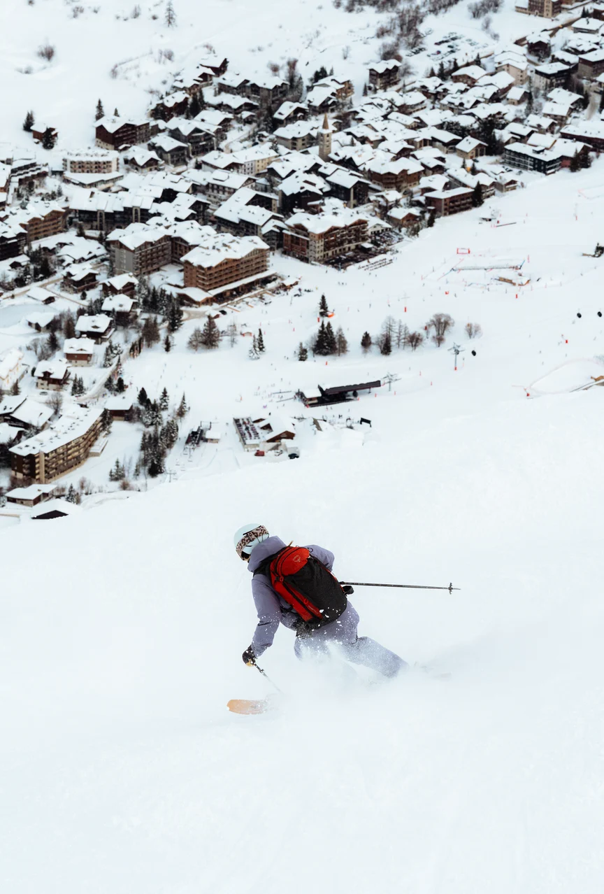 On Piste Skiing in France.