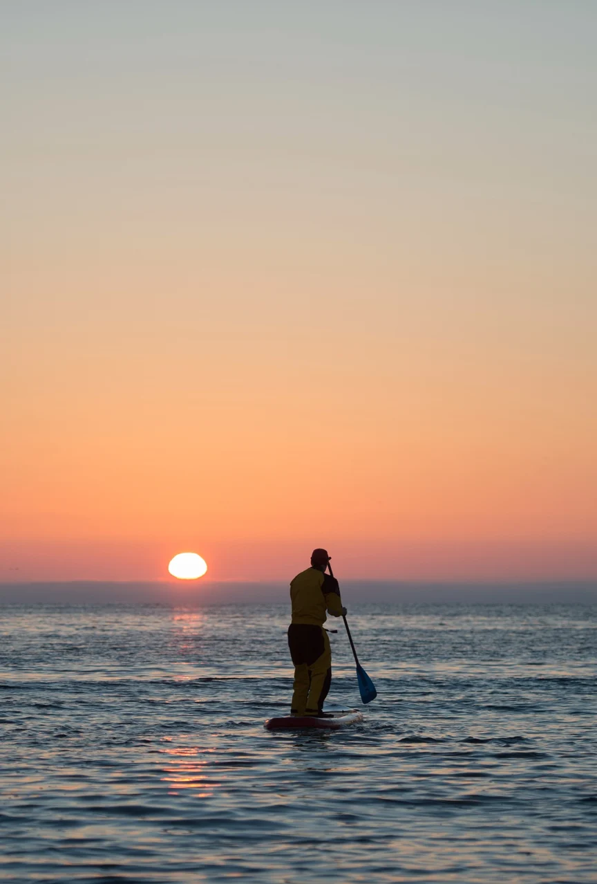 Stand up paddleboarding in Iceland.