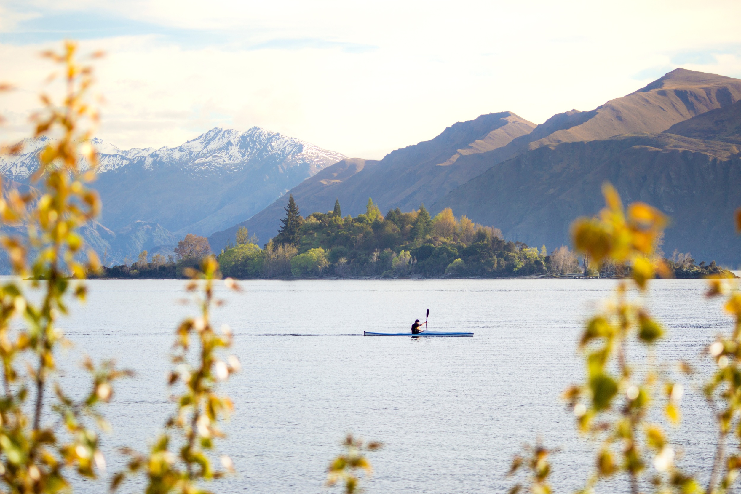 Kayaker on Lake Wanaka.
