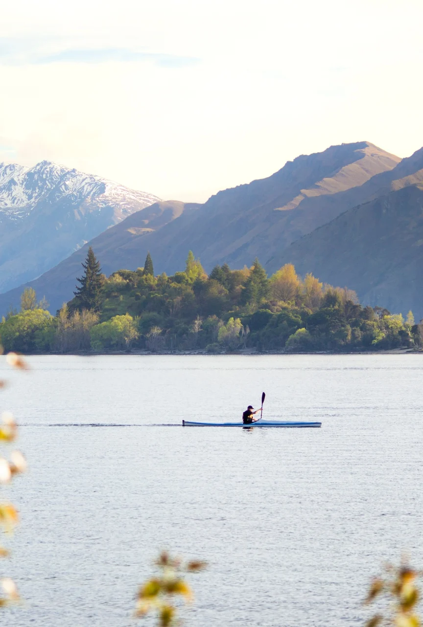 Kayaker on Lake Wanaka.