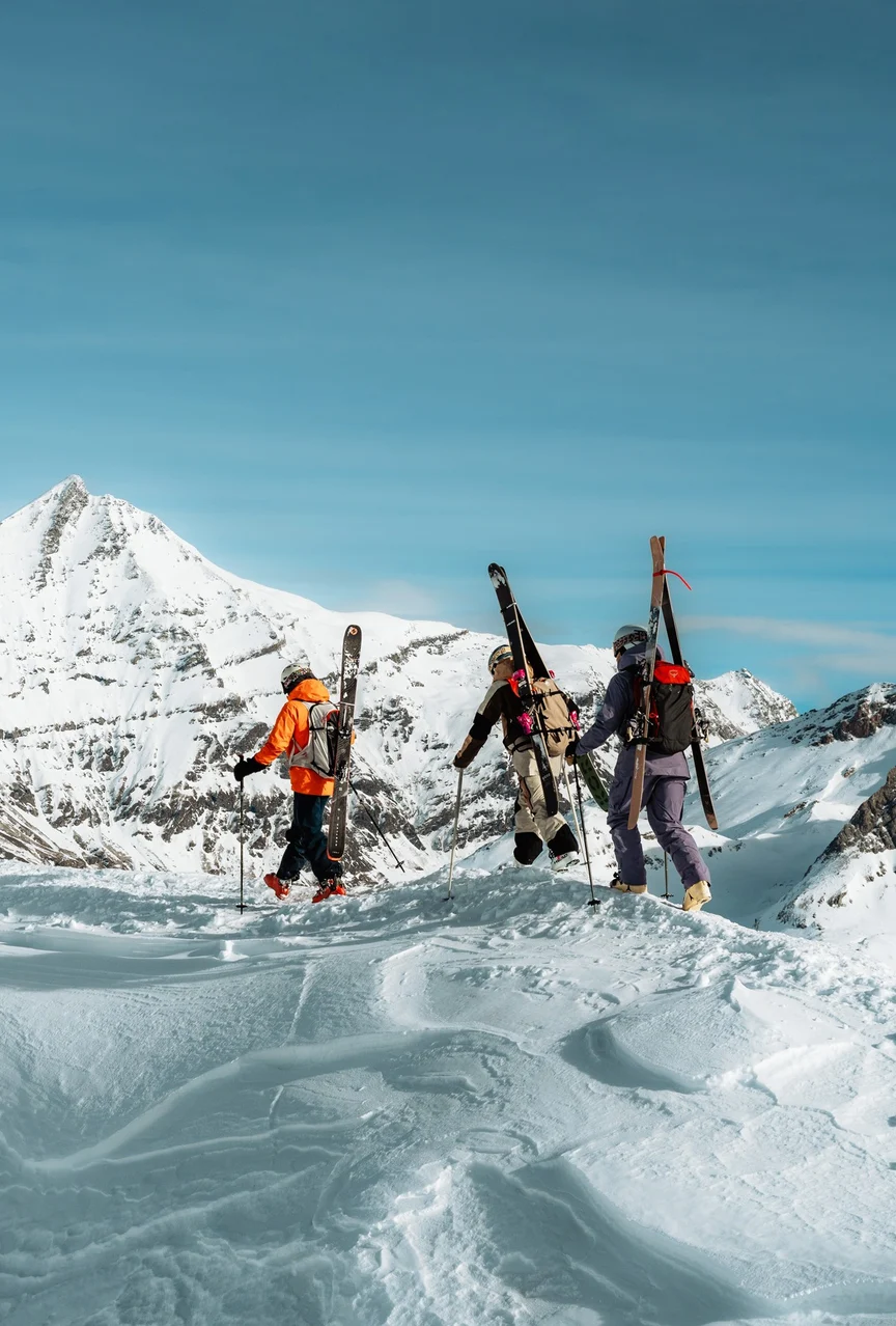 Ski touring in the French Alps.
