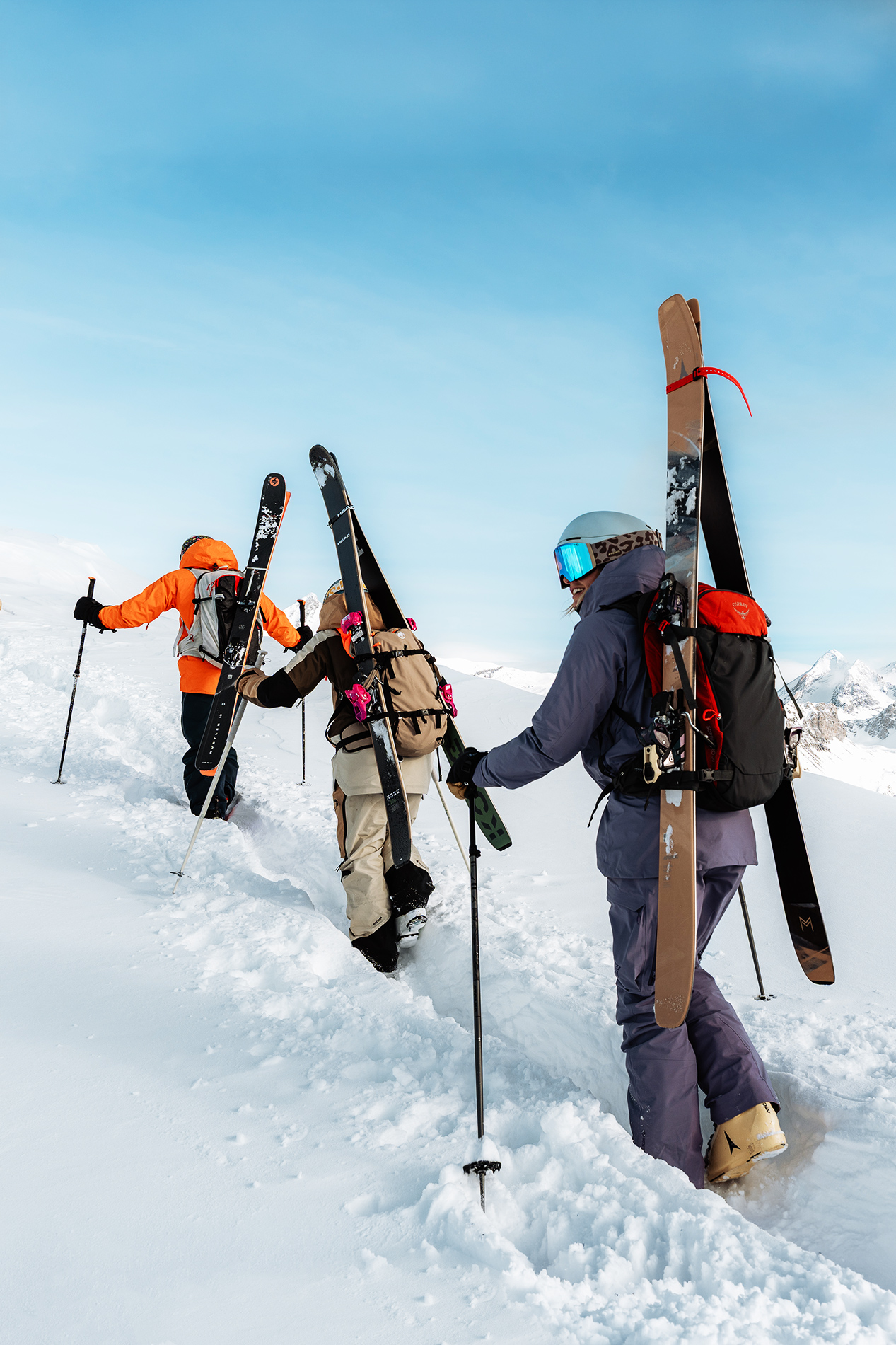 Ski touring in the French Alps.