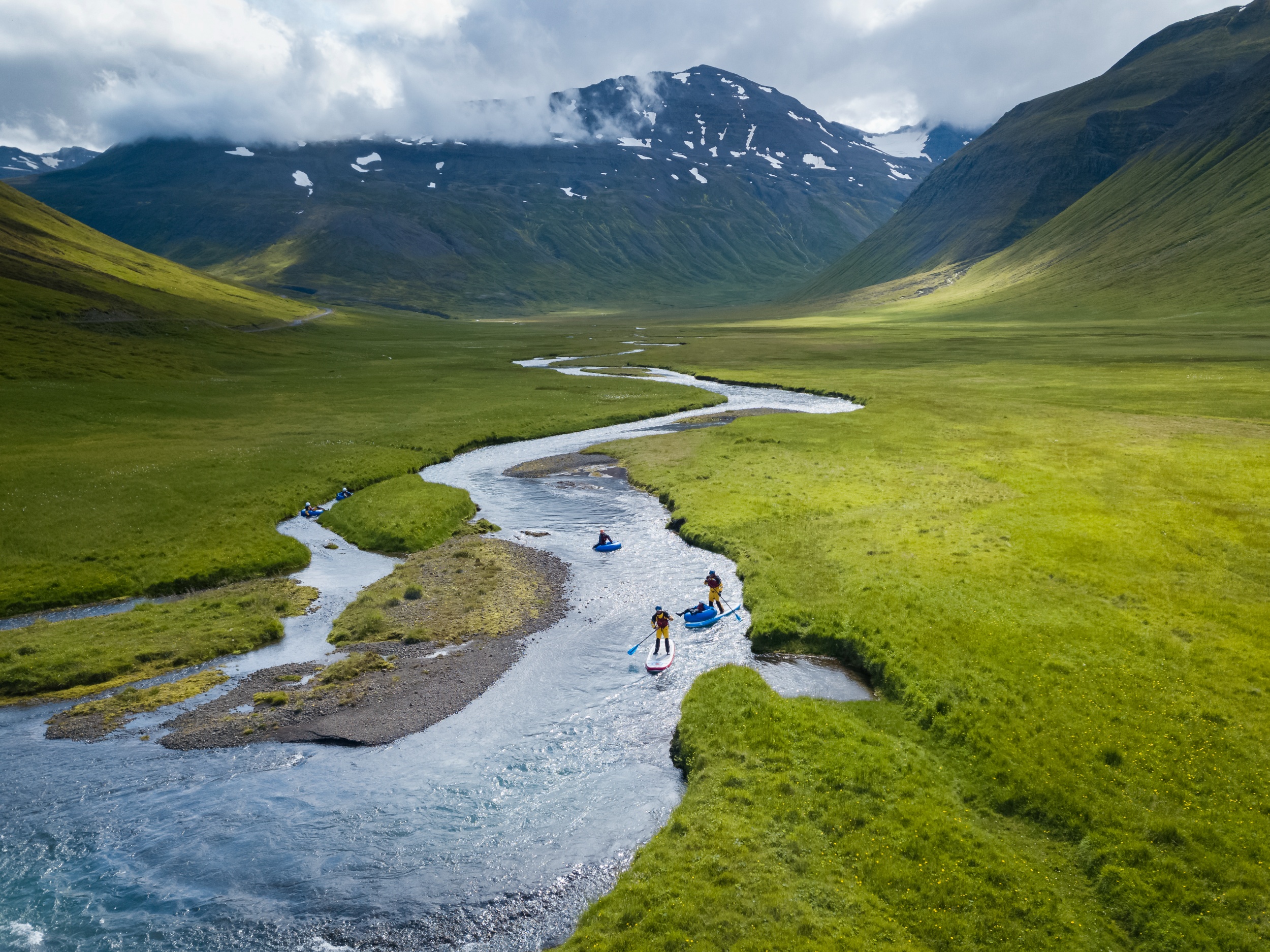 Stand up paddleboarding in Iceland.