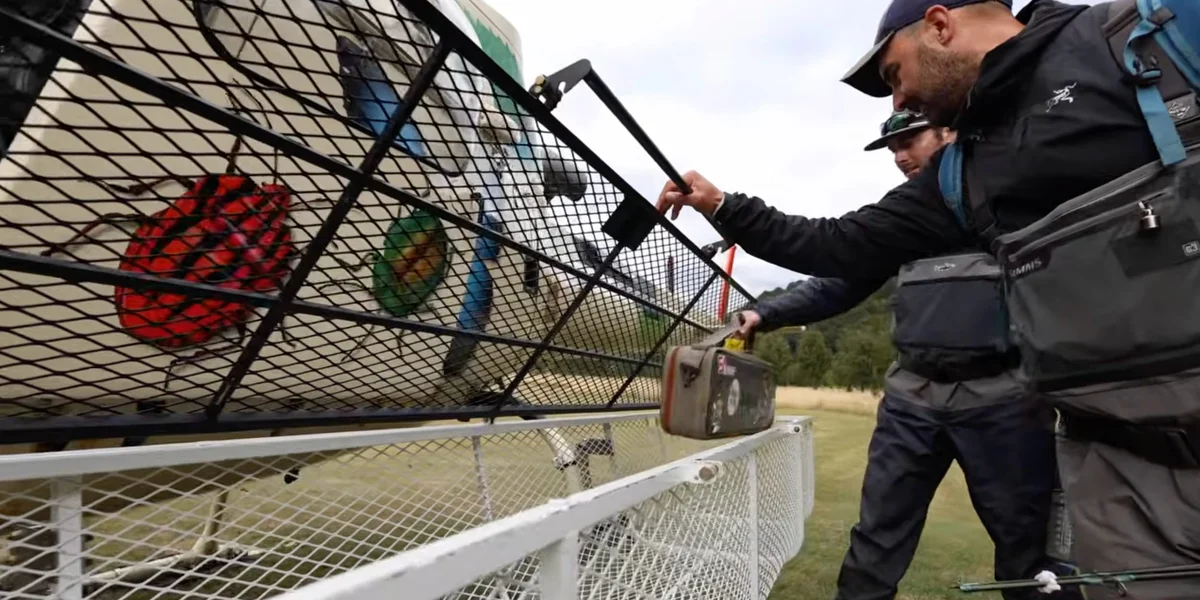Loading the Heli for Patagonia fishing