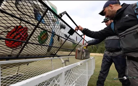 Loading the Heli for Patagonia fishing