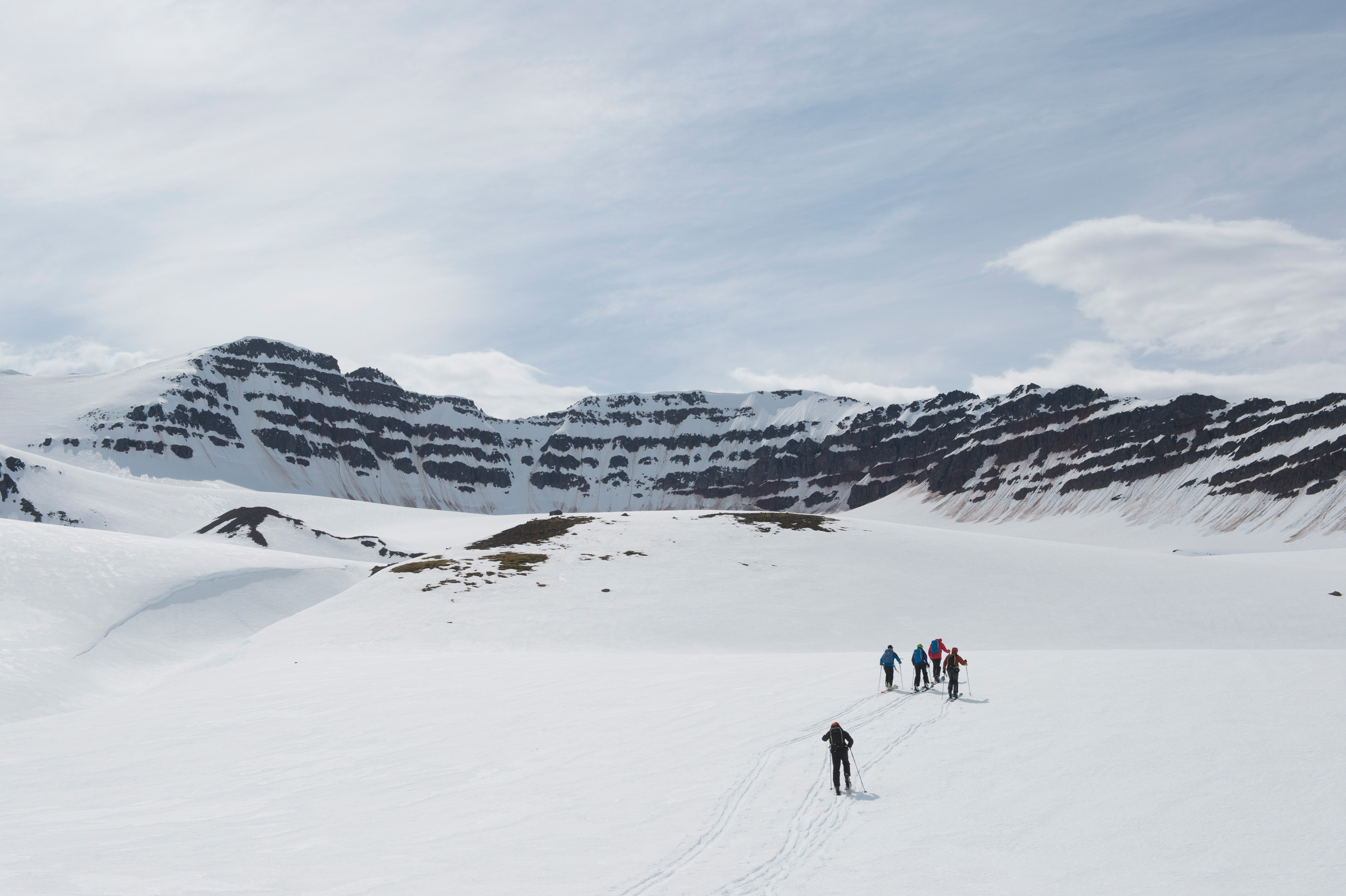 Ski touring in Iceland.