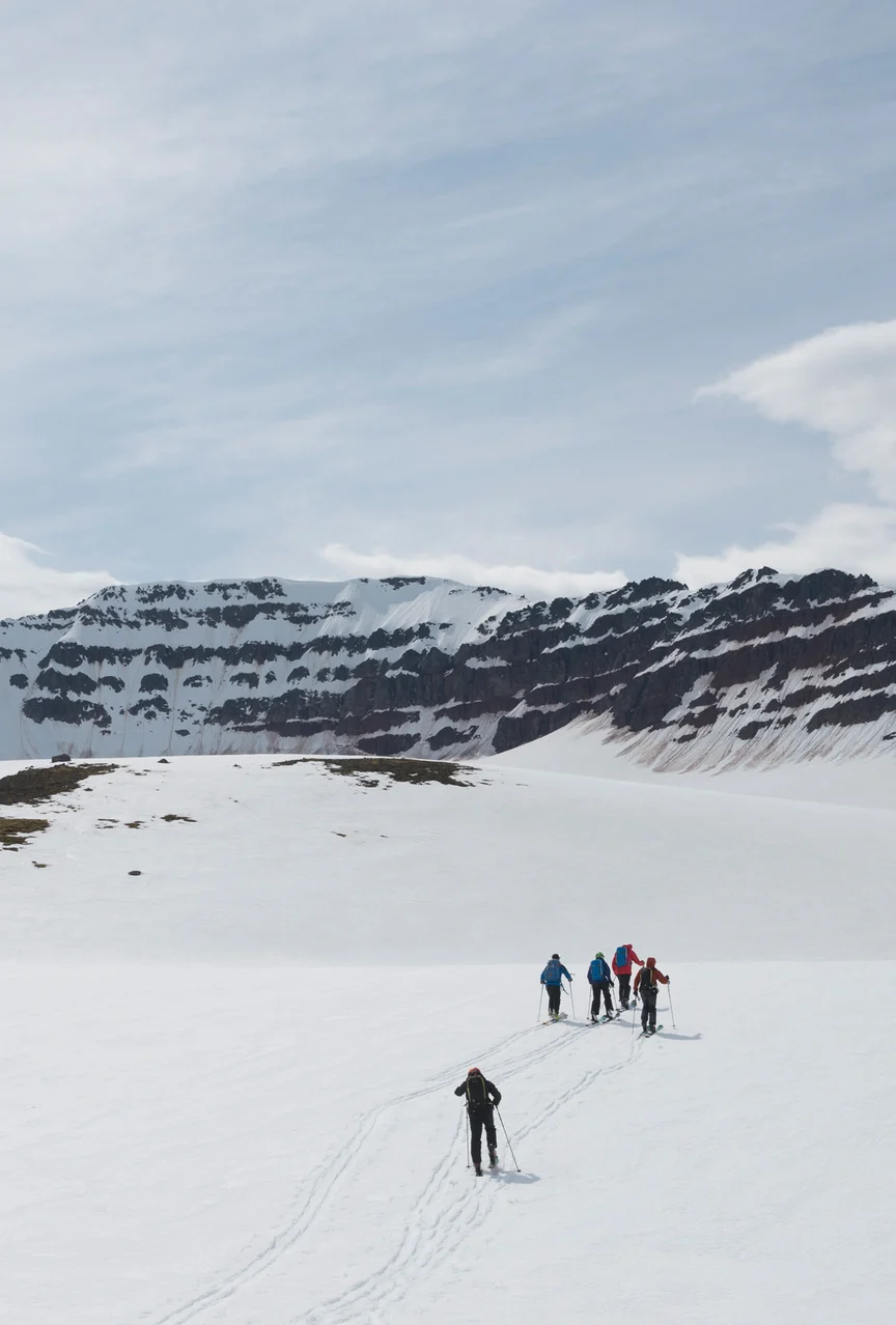 Ski touring in Iceland.