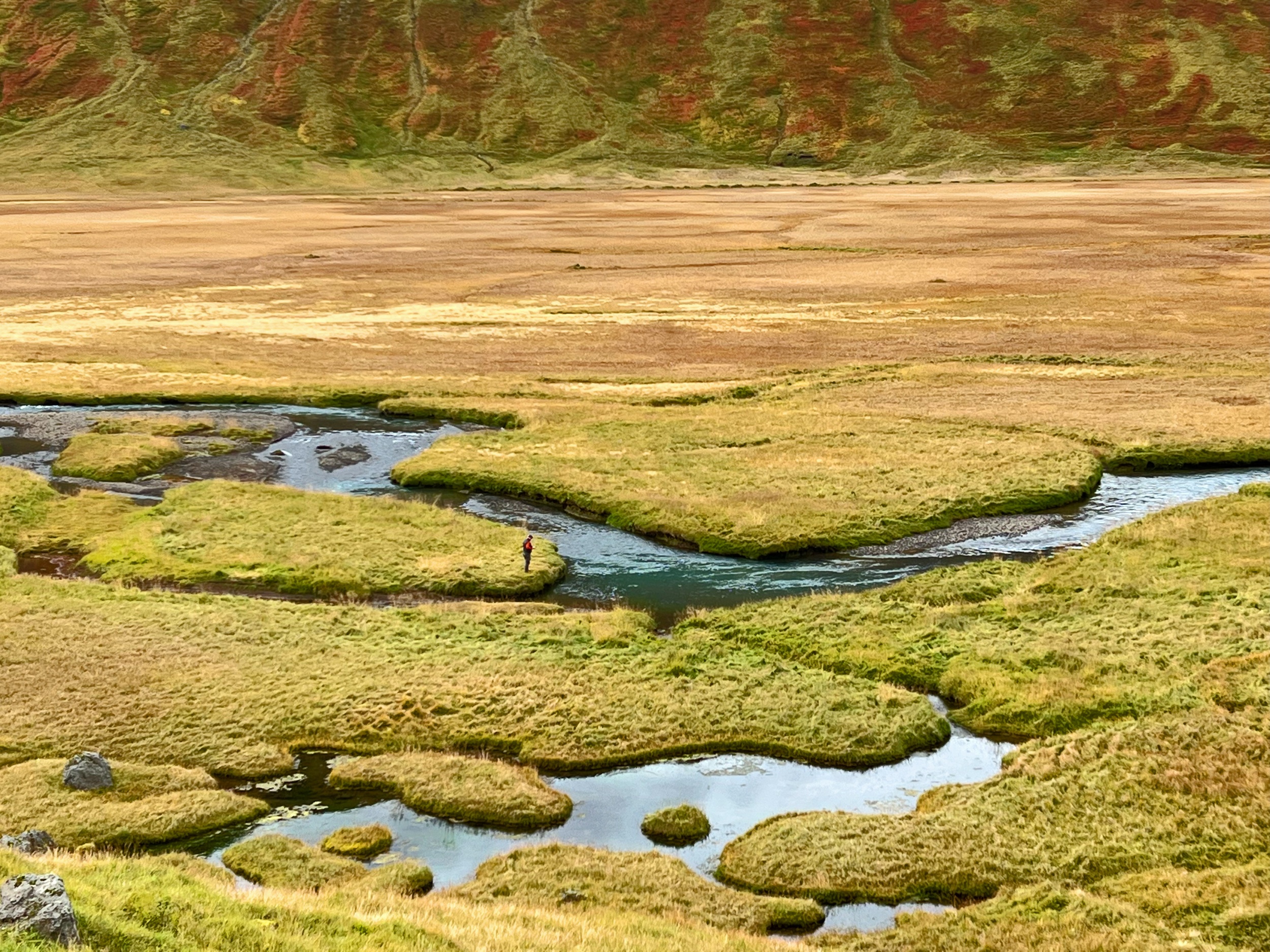 Fly fishing the Hölkná River in Iceland.