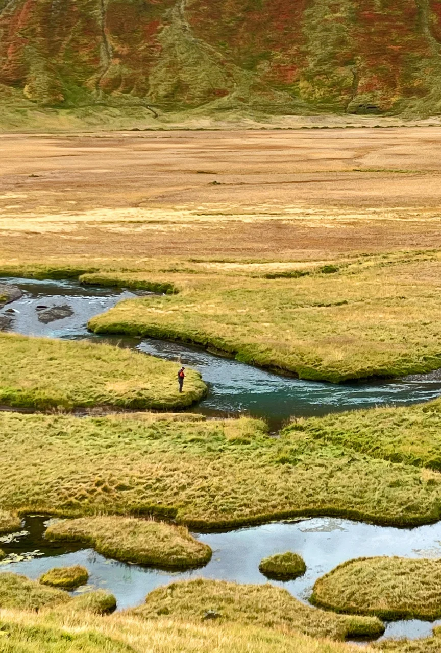 Fly fishing the Hölkná River in Iceland.