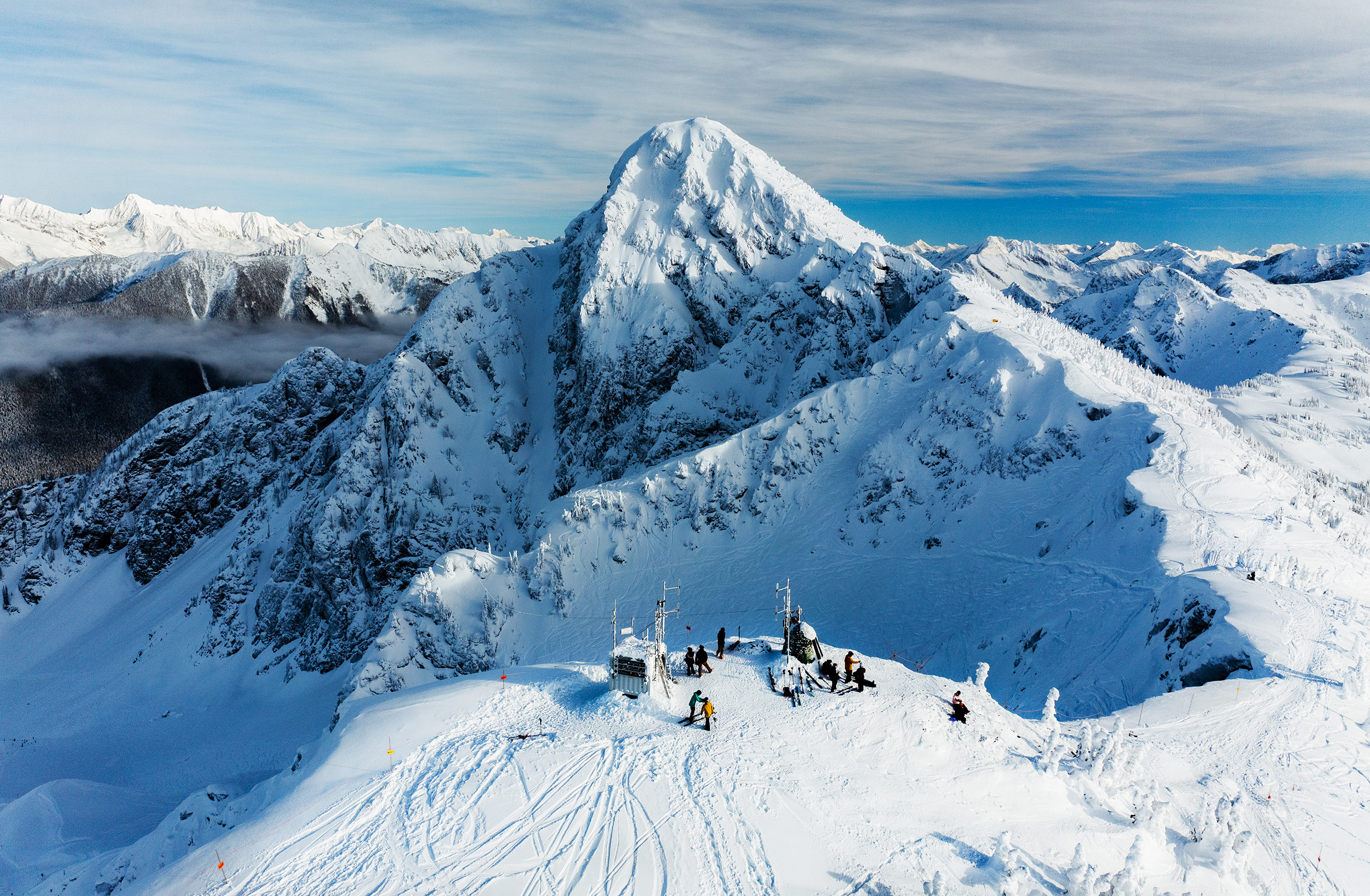 Ski lines at Revelstoke Mountain Resort.