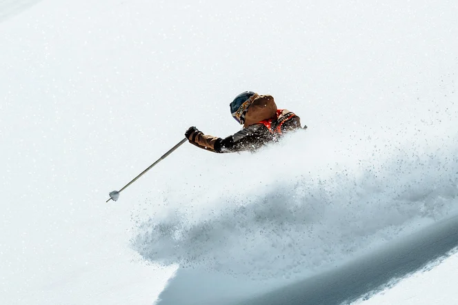 Skier in French backcountry