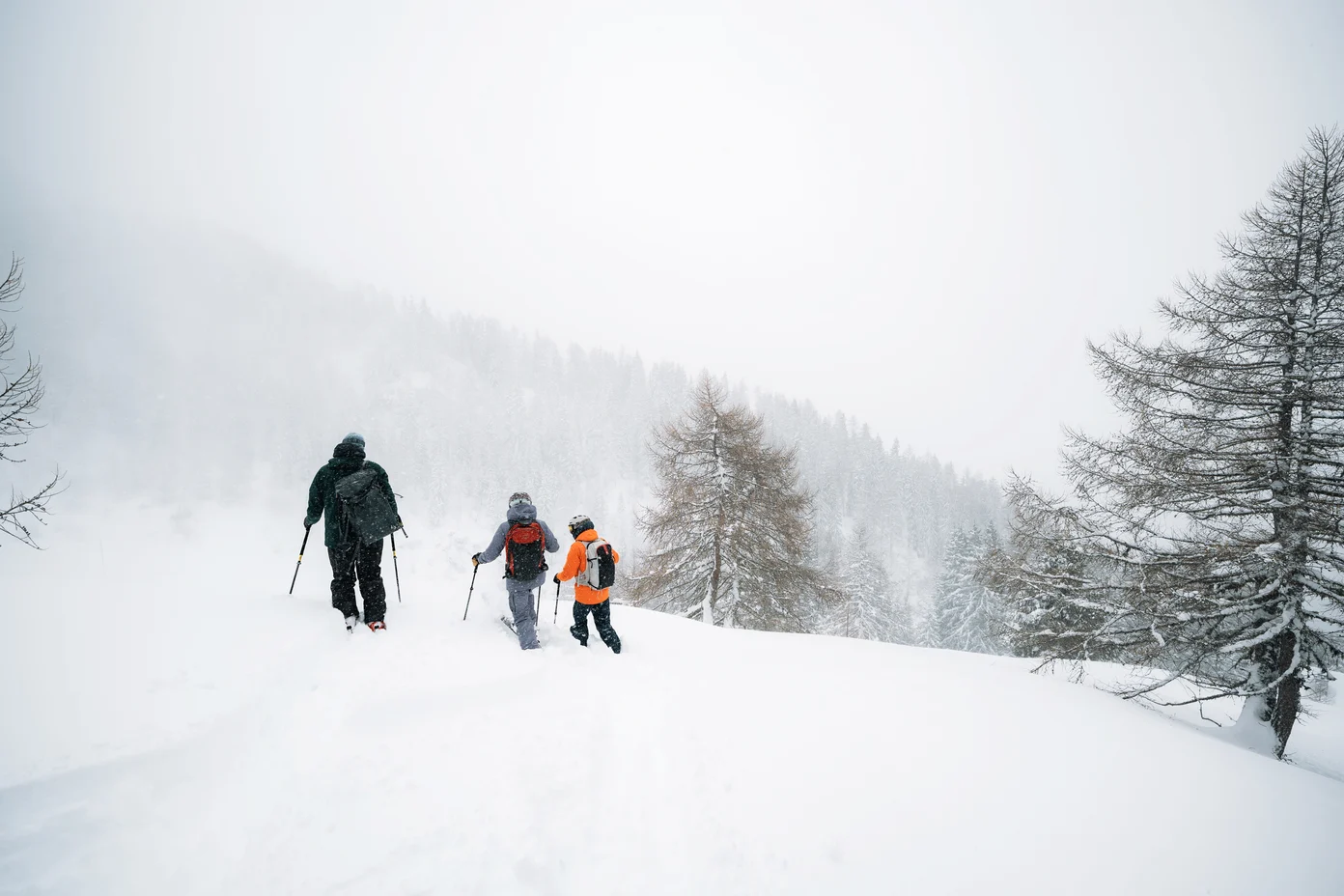 People skiing at French ski resort.