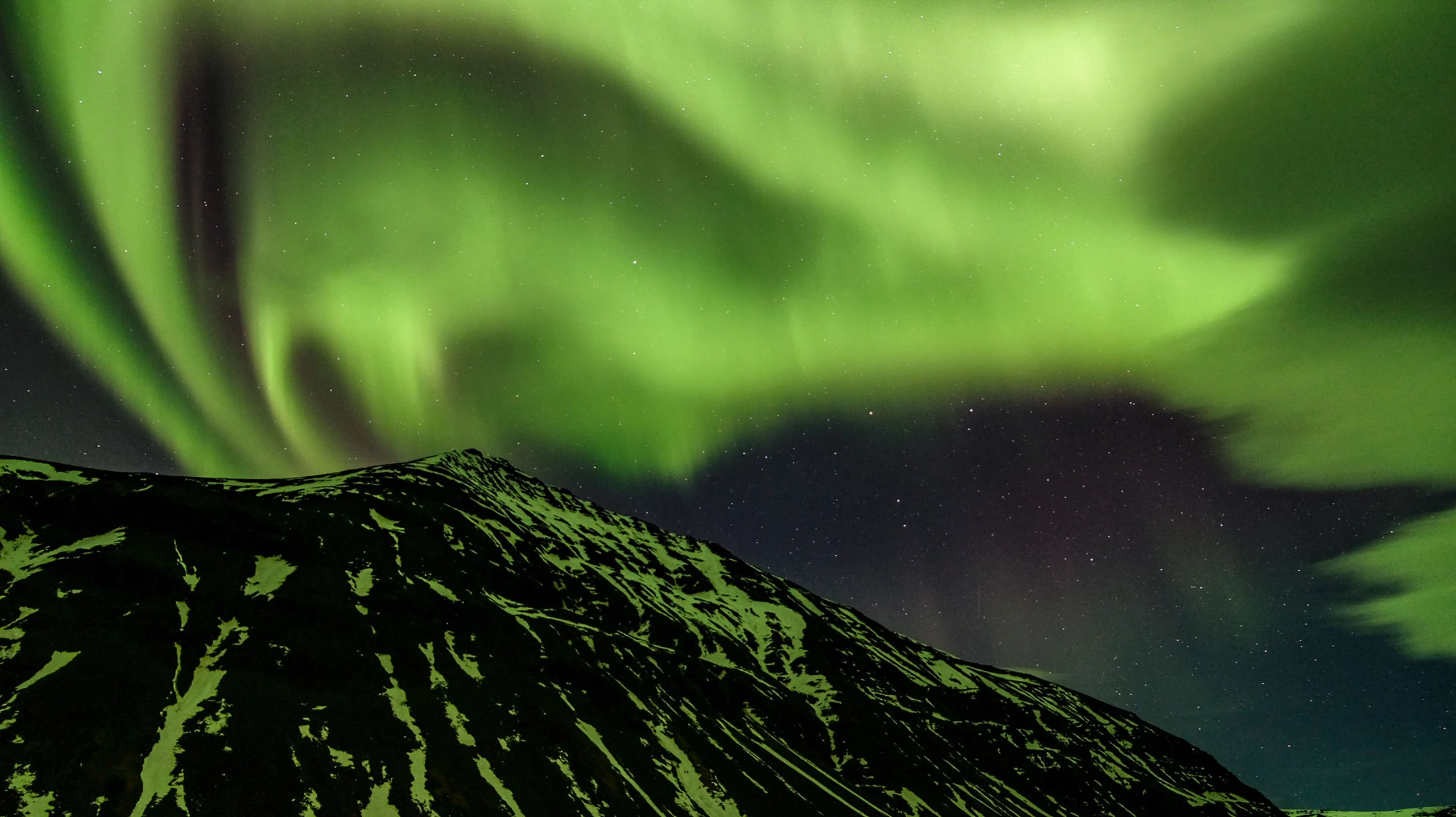 Northern Lights over mountain