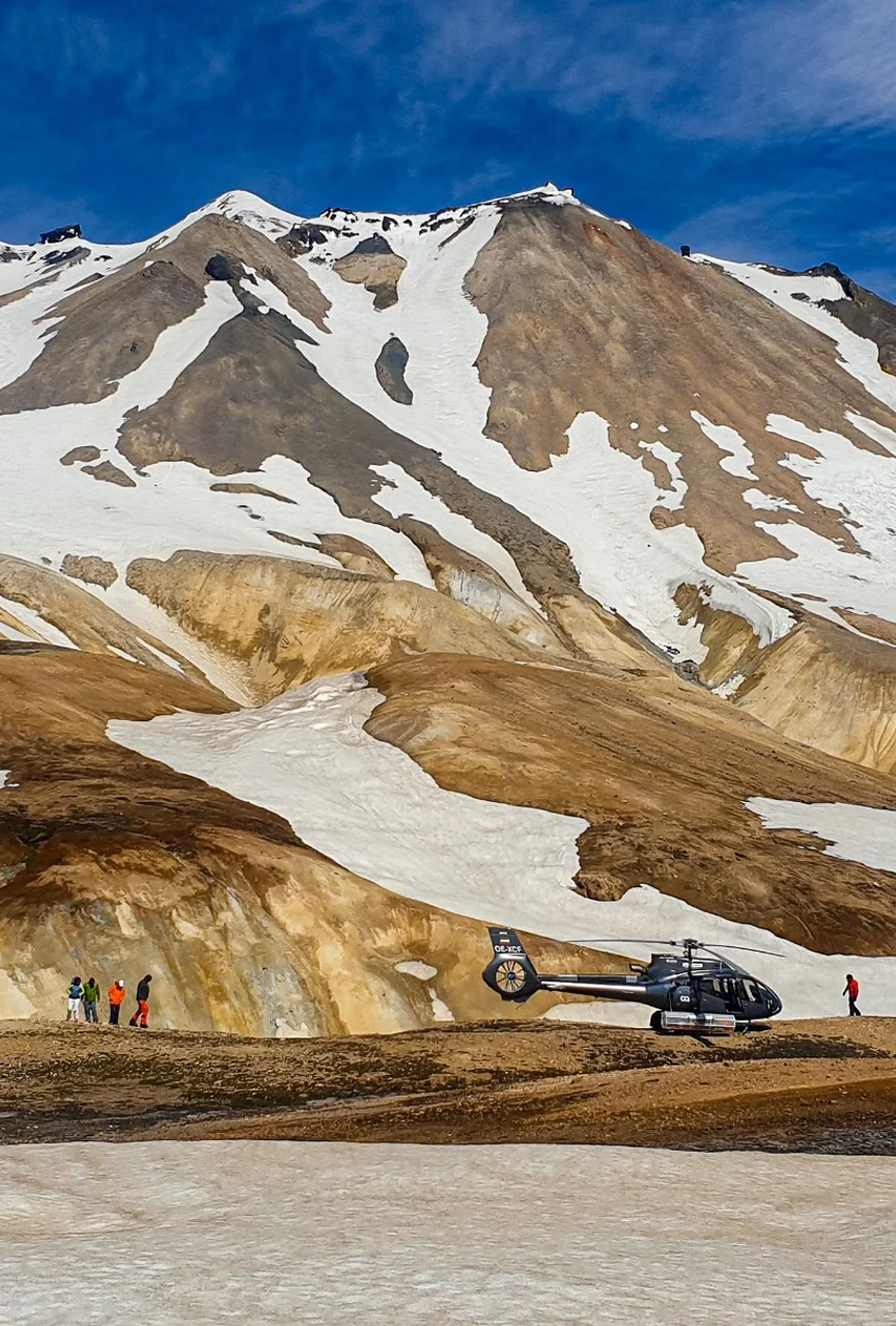 Heli hiking in Iceland.