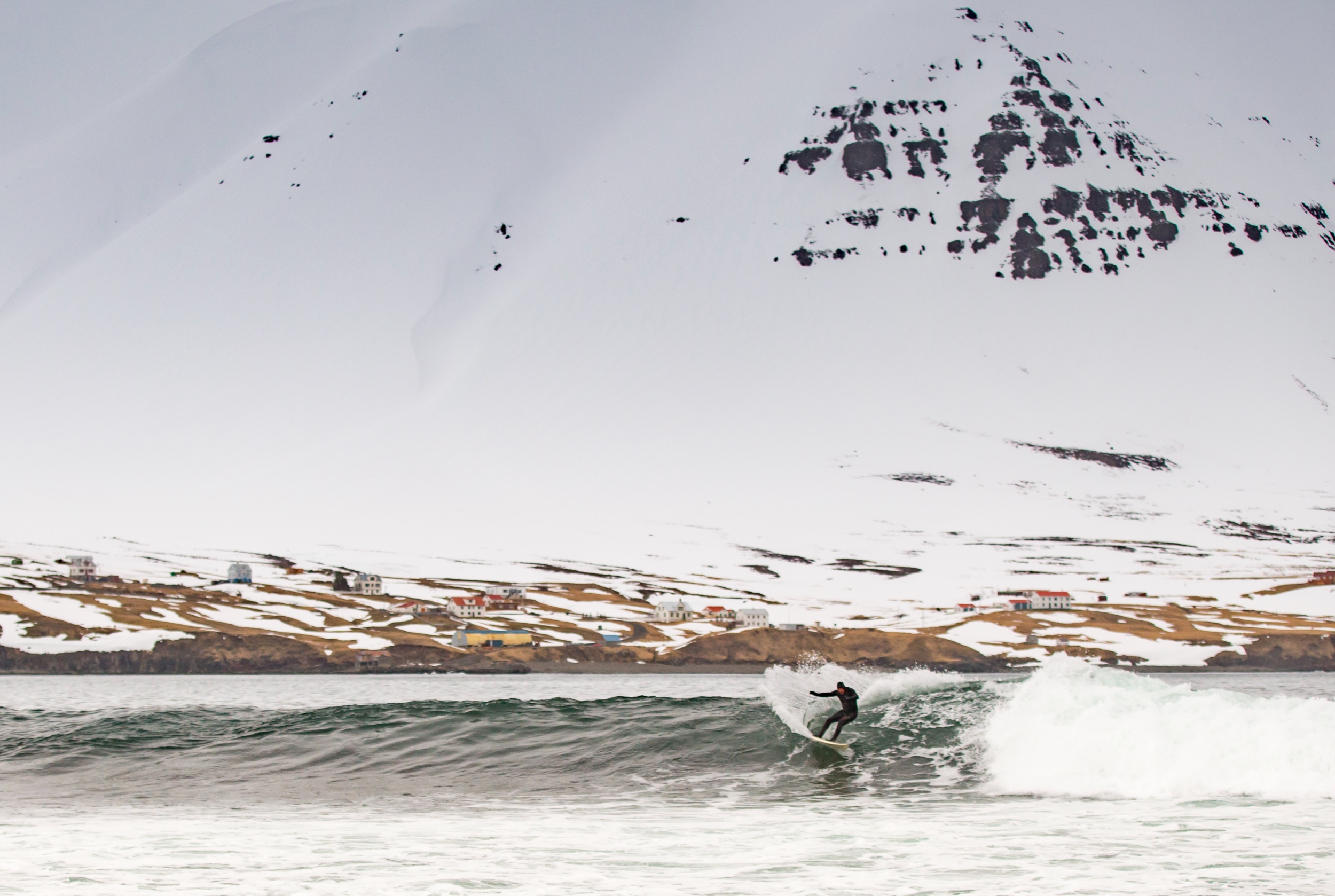 Surfing in Iceland.