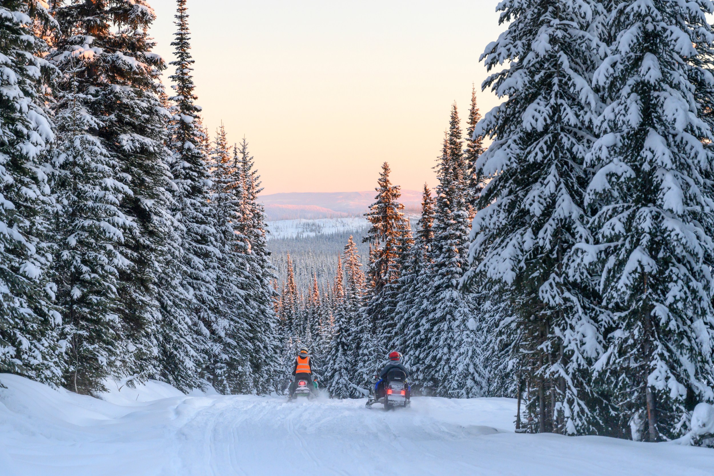 Snowmobiling in British Columbia.