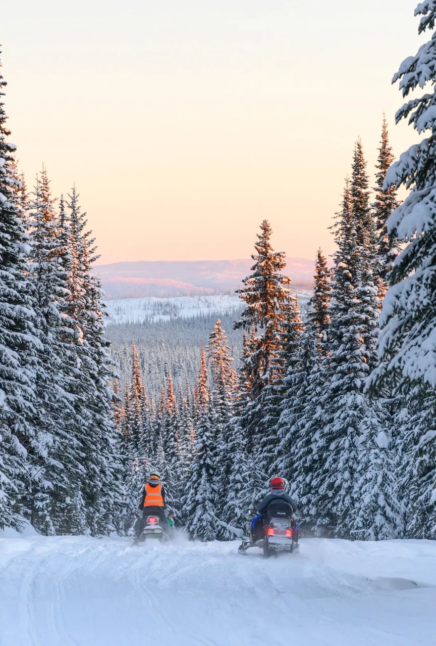Snowmobiling in British Columbia.