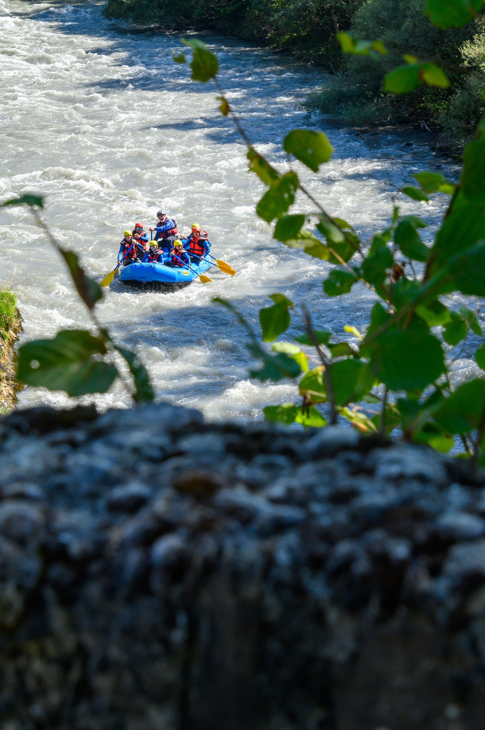 Whitewater rafting in France.