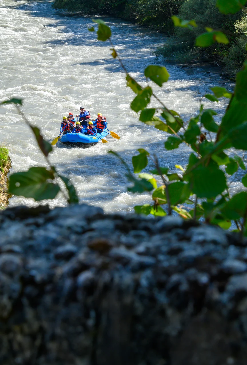 Whitewater rafting in France.