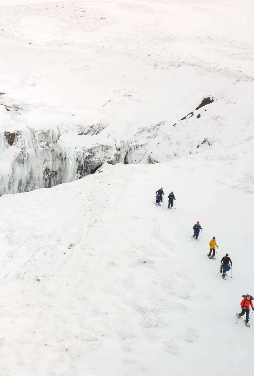 Snowshoeing in Iceland.