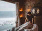 massage room with an ocean front view in Iceland