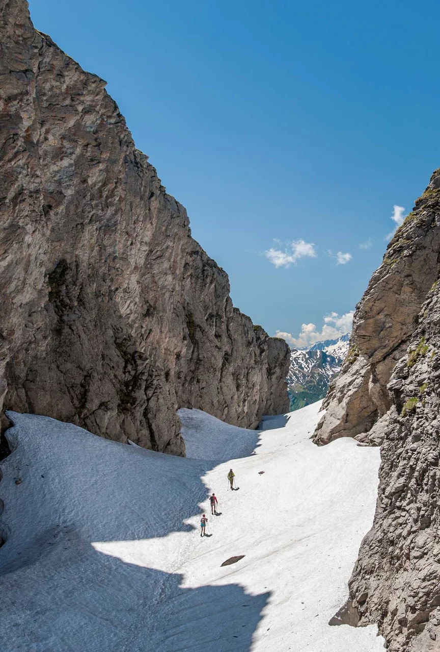 Glacier hiking in the French Alps.